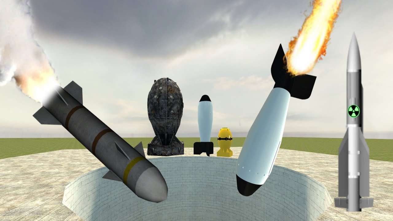 Bombs throwing in deep hole in garry's mod gameplay 