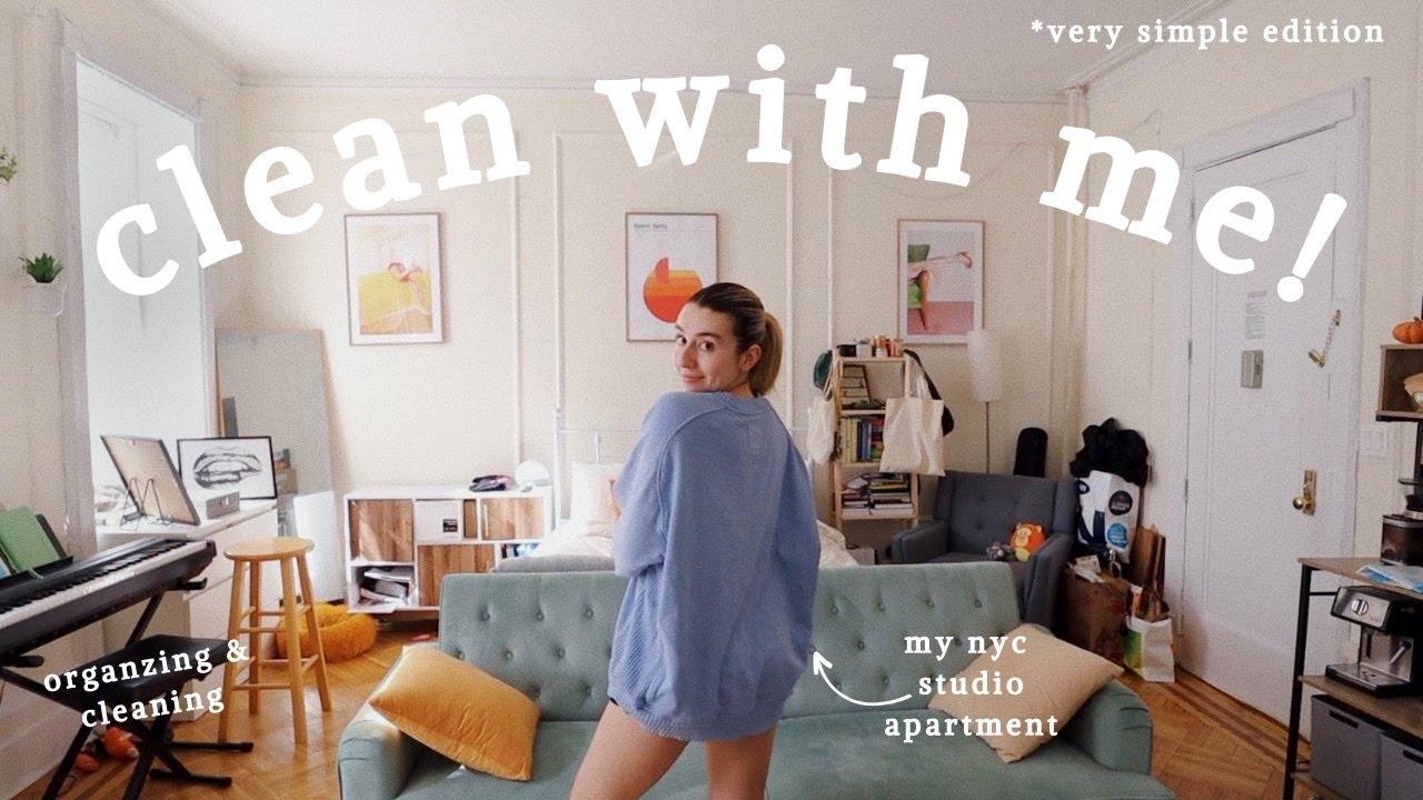 organize and clean my studio apartment with me! *very simple cleaning motivation*