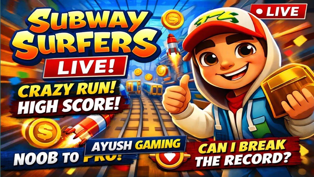 🔥 Subway Surfers Live Gameplay | High Score Challenge | Noob to Pro Run 🚆#live #gameplay