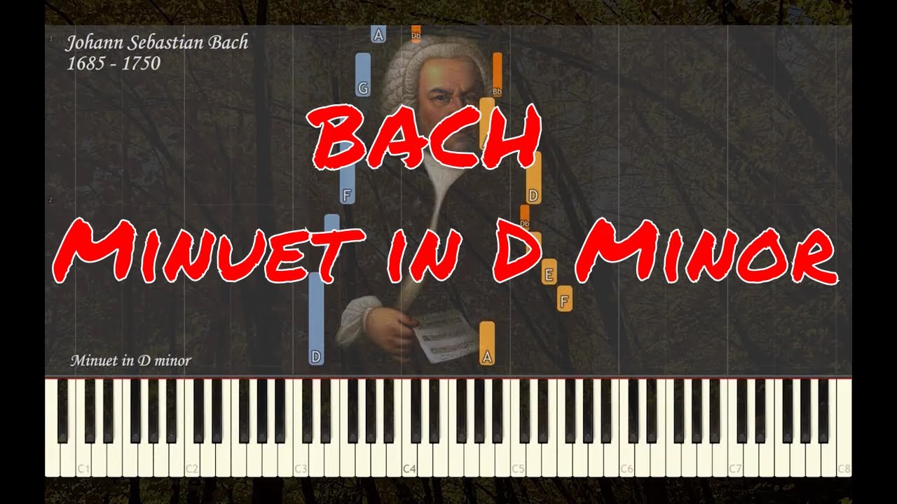 JS Bach - Minuet in D Minor | Piano Synthesia Tutorial | Library of Music