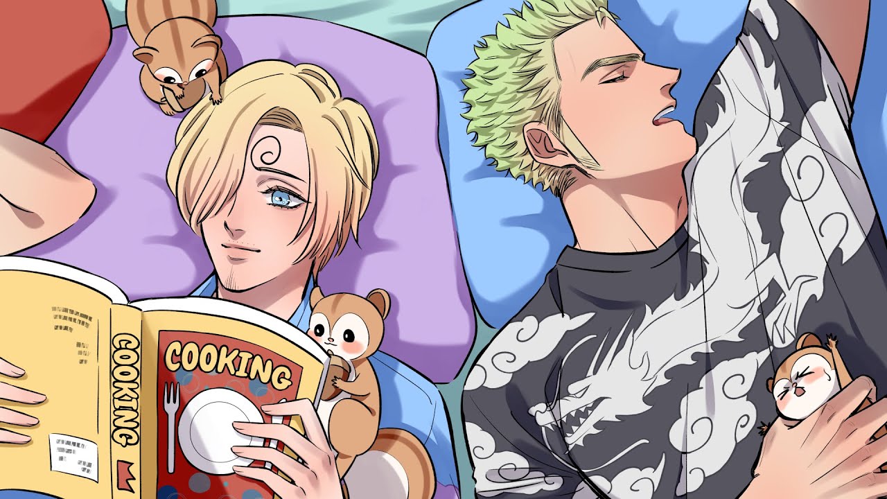 Reading before bed (One Piece Zosan fan webtoon ⚠️ BL content)