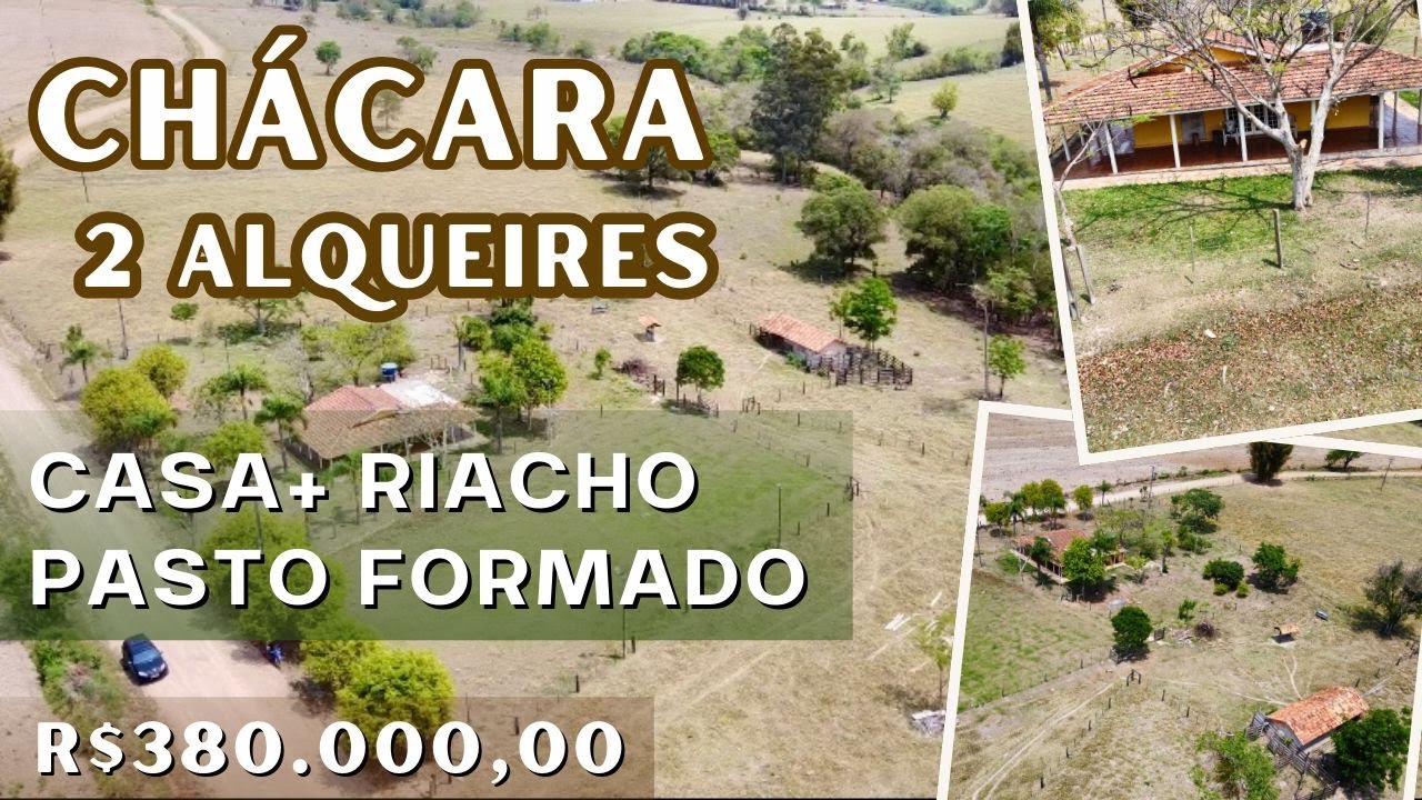 - VENDIDO- CHÁCARA PASTO FORMADO, CASA, MANGUEIRA, POMAR, E RIACHO AO FUNDO.