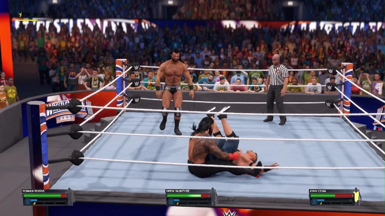 John Cena vs. Drew McIntyre vs. Roman Reigns (WWE Universal Championship)