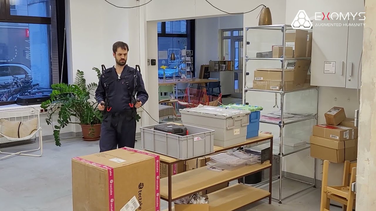 Exomys ATLAS exoskeleton for heavy carring and lifting applications