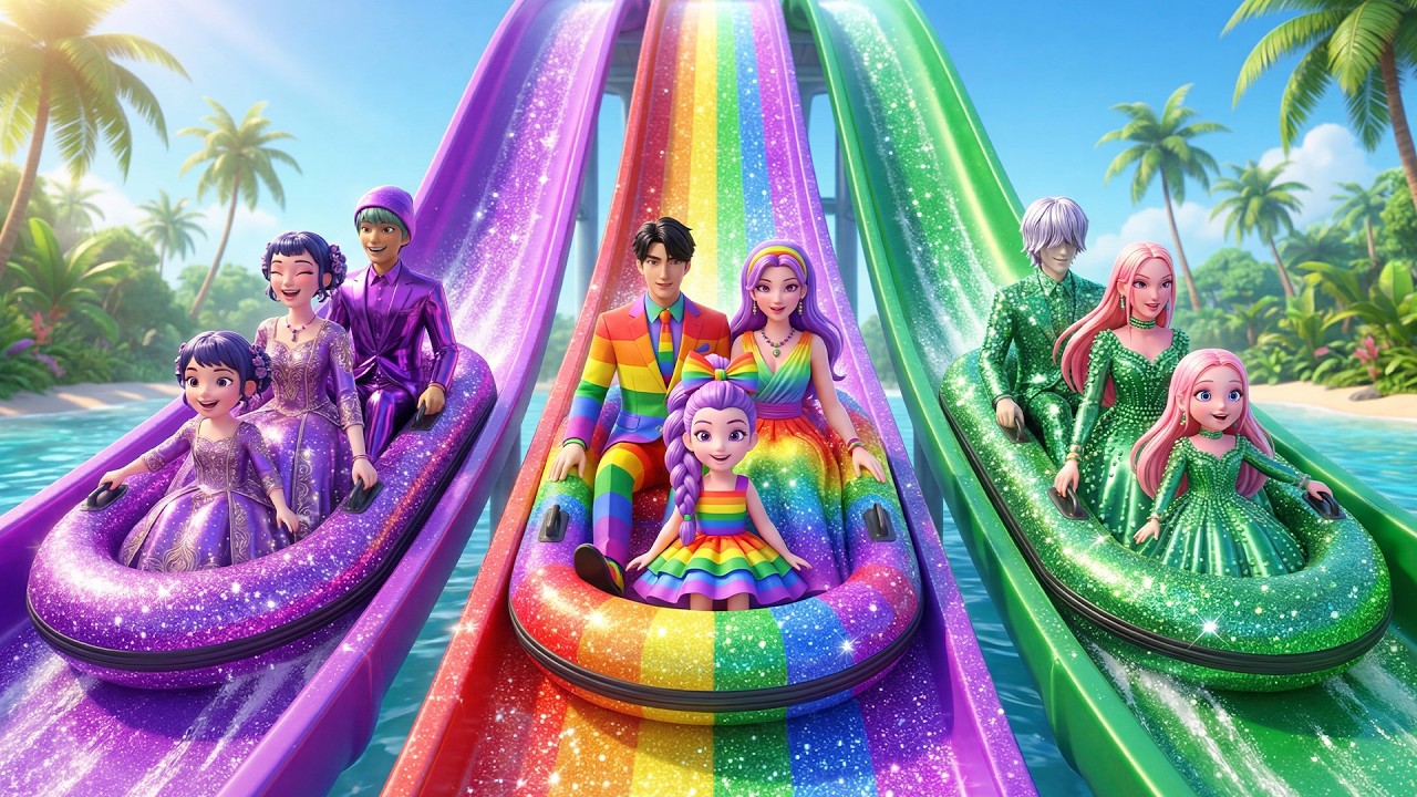 K-Pop Demon Hunters Rich Purple Family VS Poor Rainbow Family VS Green Family - A Touching Story