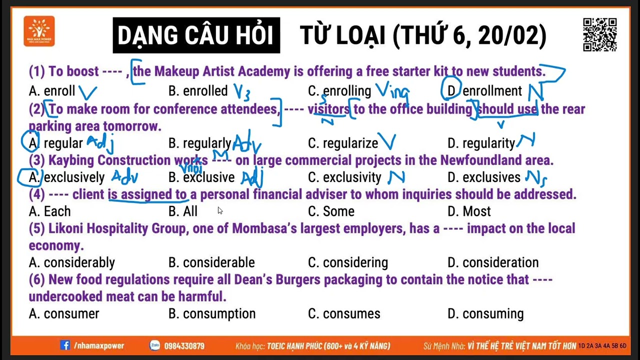 Bài tập từ loại