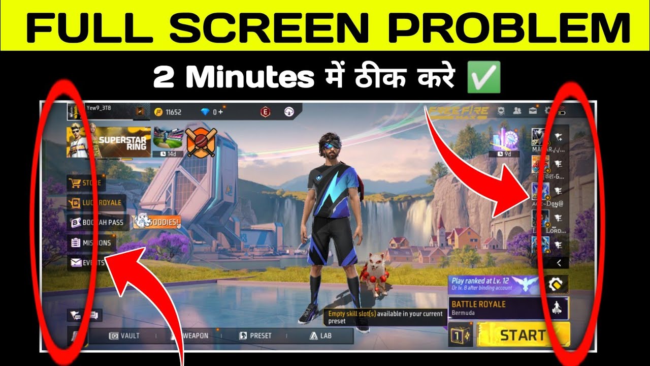 Free fire Full screen setting|| Free fire game full Display Bangla |Full Screen fire fire on Mobile