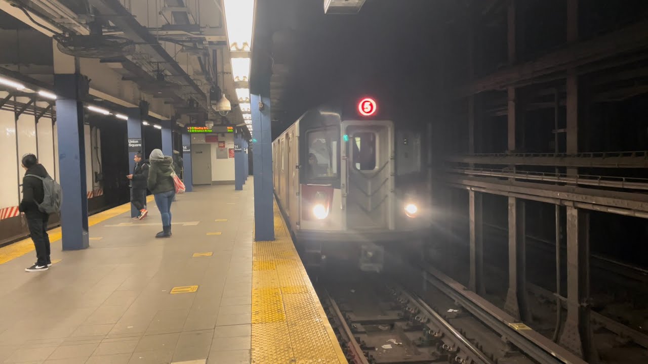 IRT Lexington Avenue: R62A/R142/R142A 4, 5 Express and 6 Local Trains at 14th Street – Union Square