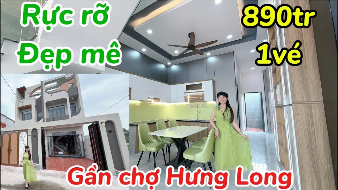 ❤️8/3 Quà Tặng Vợ- Nhà Đẹp Gần chợ Hưng Long-Quốc lộ 50/1a đến nhà thuận tiện! Sổ Hồng riêng Giá rẻ 
