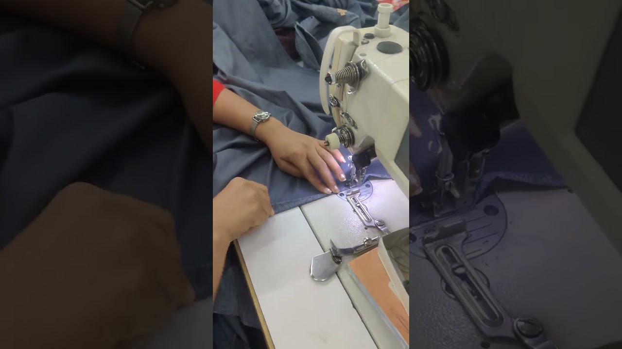 Formal shirts bottom hemming by folder