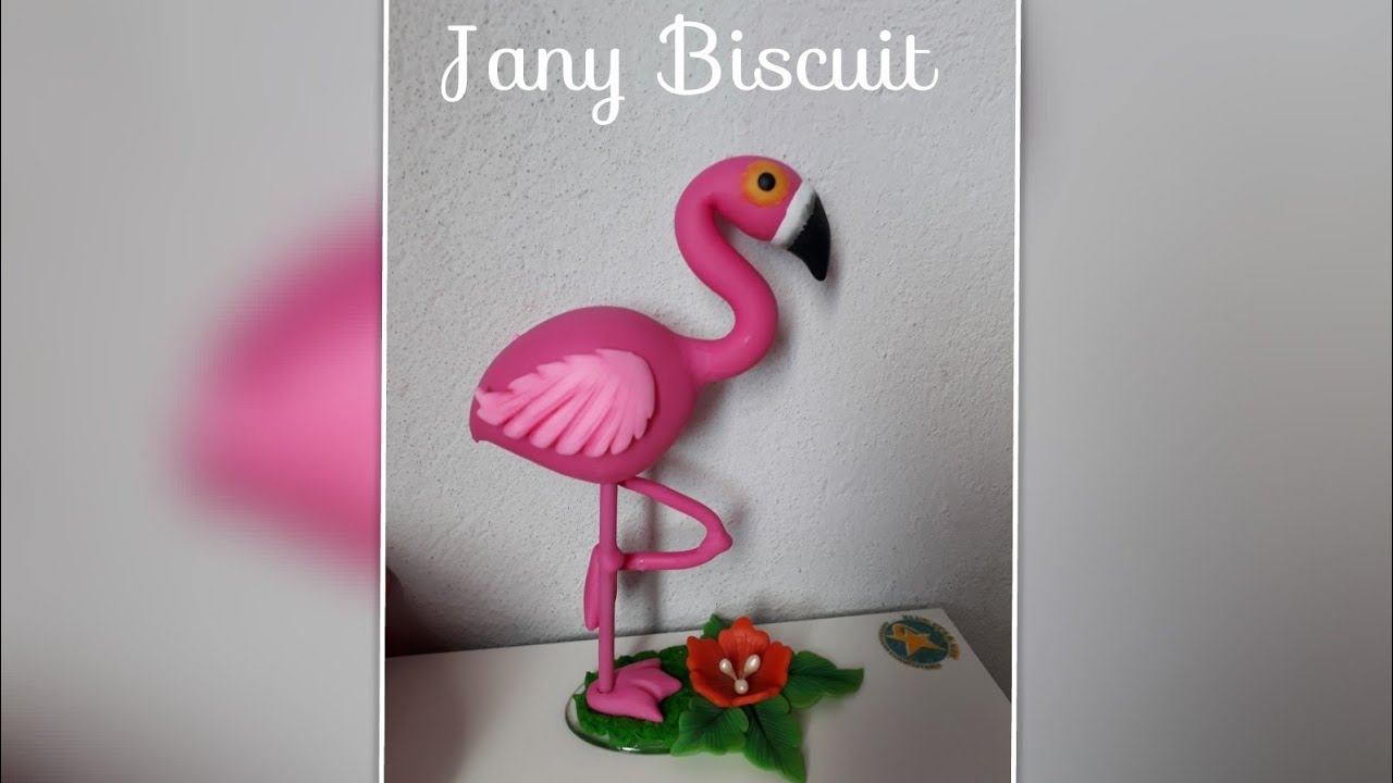 DIY-Flamingo em Biscuit(Topo de bolo)
