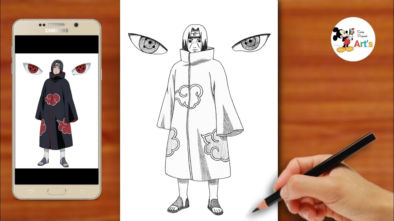 How To Draw Itachi Uchiha with Sharingan Eye || Easy Anime Drawing 