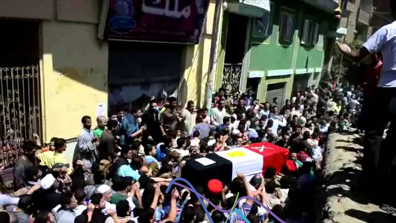 دوت مصر| اهالى طليا بالمنوفية يشيعون جثمان الشهيد ملازم اول محمد حامد بالزغاريد‎
