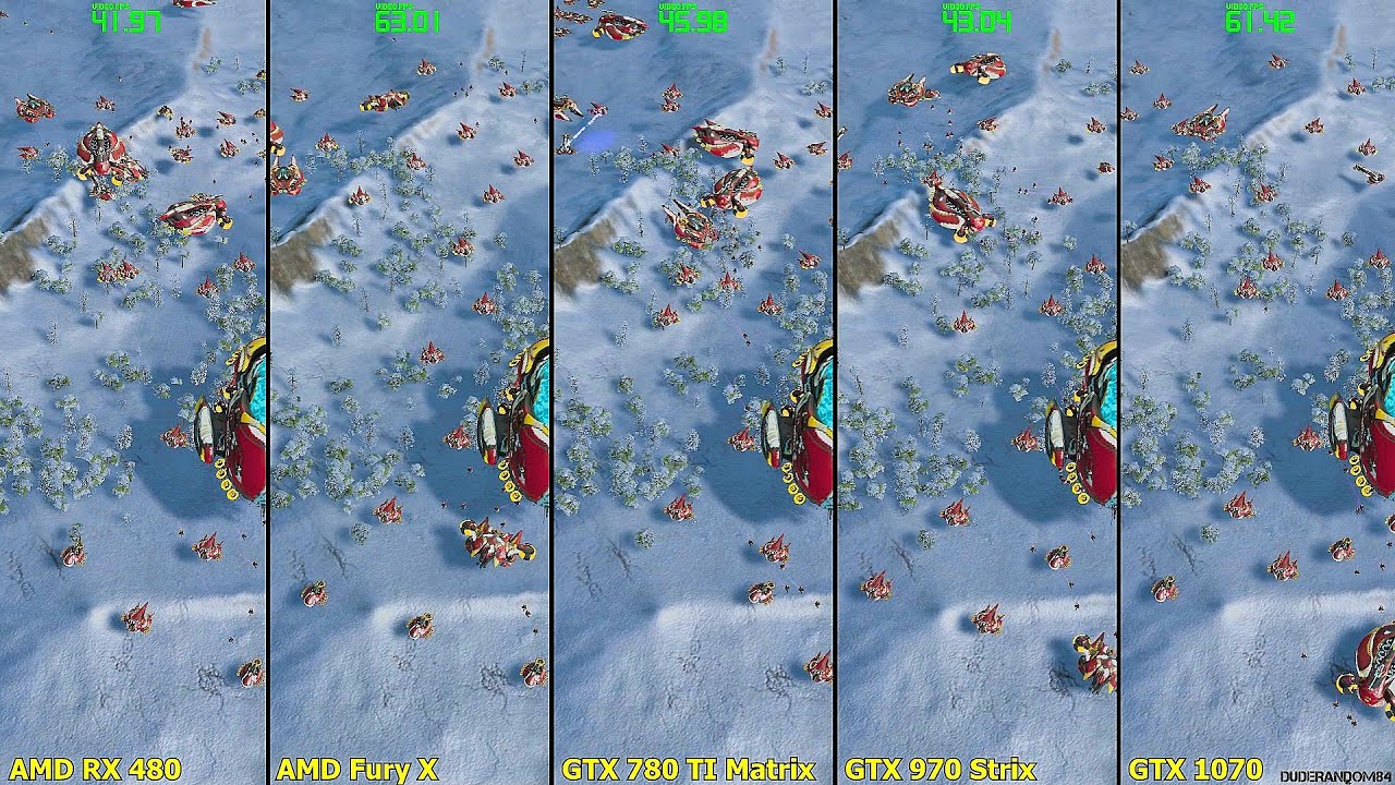 GTX 1070 Vs AMD Fury X Vs AMD RX 480 Vs GTX 970 Vs GTX 780 TI DX12 Ashes Of Singularity Comparison
