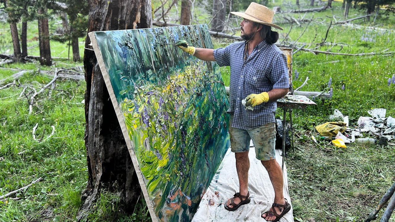 Huge Plein Air Painting, 60x96: Montana Wildflowers, Turner Vinson