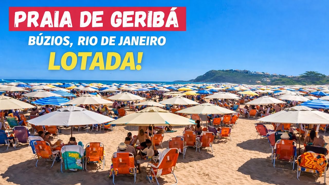 Praia de Geribá LOTADA em Búzios 🚨 Atenção à Corrente de Retorno