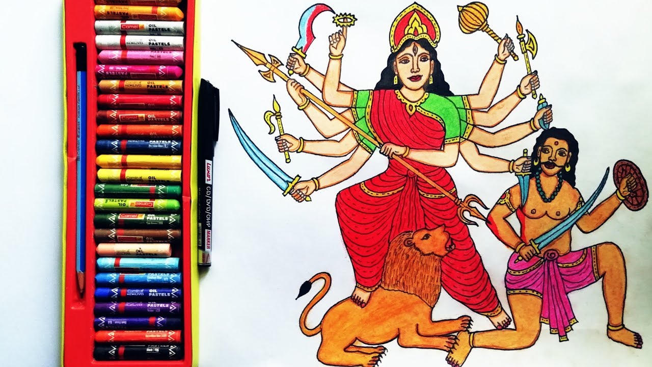 How to Draw Durga Mata Step By Step | Durga Mata Drawing | By Drawing Art