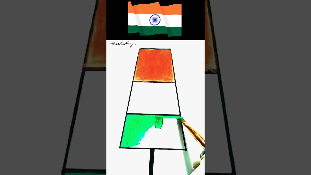 Indian flag light 🚦 🇮🇳 #light #flag #India #indianflagdrawing
