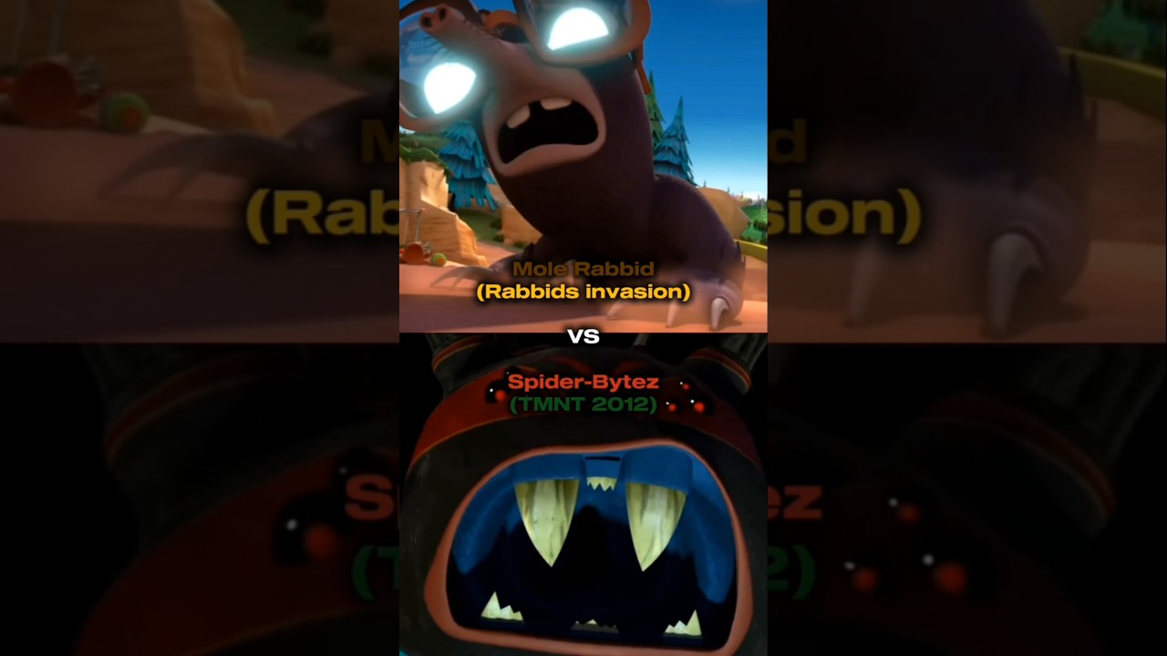 Mole rabbid (Rabbids invasion) vs Spider-Bytez (TMNT 2012) #viral #youtubeshorts #viral