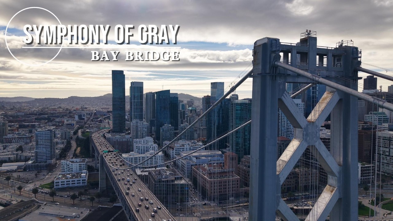Cloudy & Cinematic Bay Bridge 4k Drone