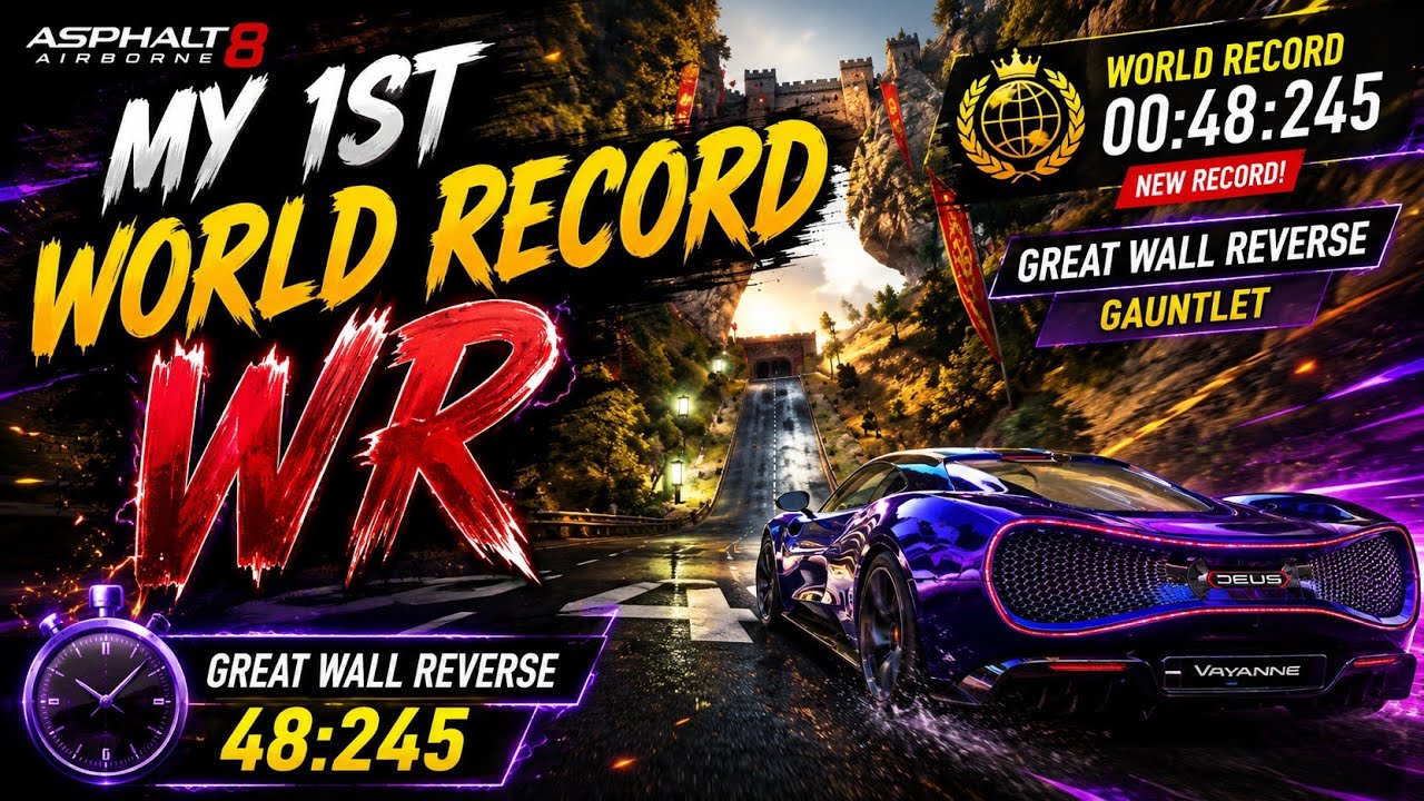 Asphalt 8 | My first ever WR🔥. My best of all time [Gauntlet]