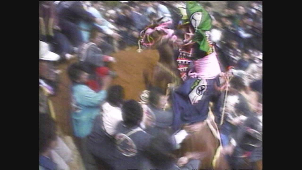 【懐かし映像】猪名部神社の上げ馬神事（音声あり）　三重県東員町　【1986年4月5日】