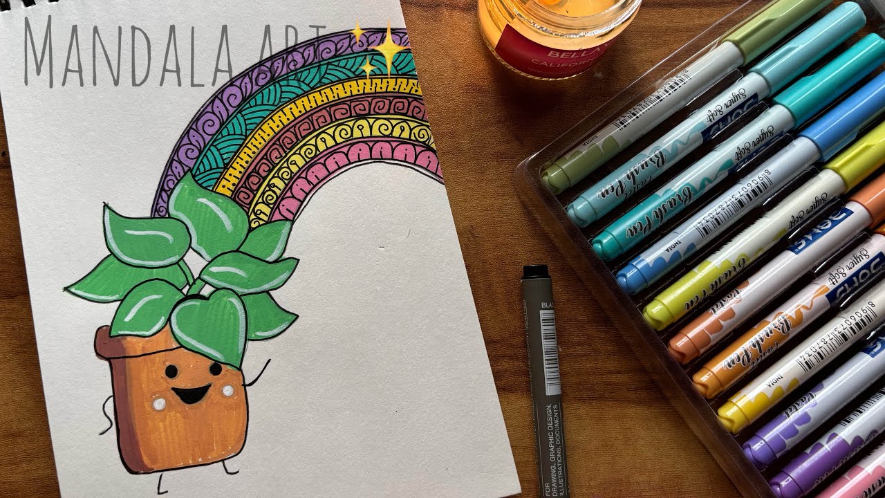 🌙 Peaceful Mandala Art | ASMR for Focus & Relaxation | #trending #plant #cute 