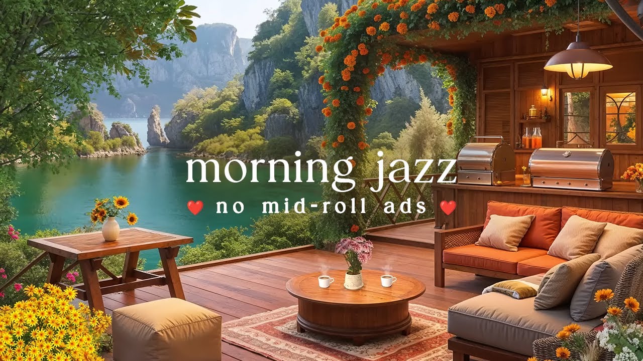 (No Ads) Relaxing Morning Jazz - Cozy Summer at Porch with Jazz Music ☕ Ambience Jazz