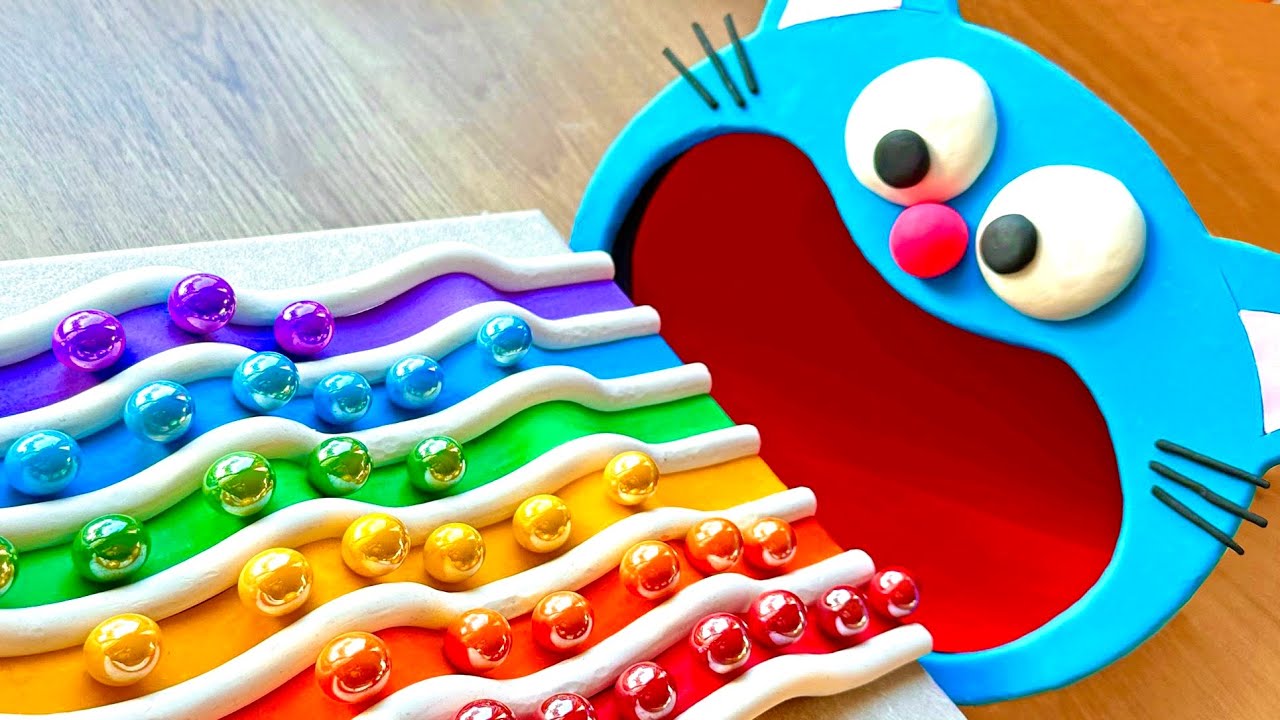 Marble Run Race Plasticine Cat ASMR Pop Tubes Train