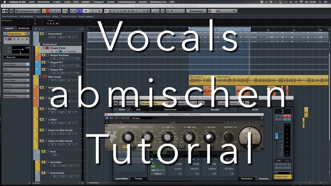 Vocals abmischen / mixen mit Cubase - Tutorial (german)
