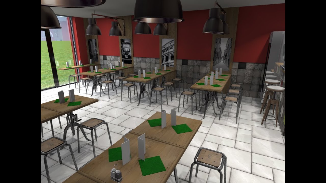 Création, décoration et aménagement - restaurant pizzeria de 70m²