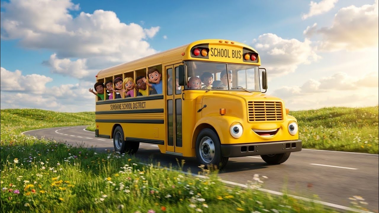 The wheels on the bus go round and round poem for kids #kidsvideo #kidslearning #kidsfun #kids 