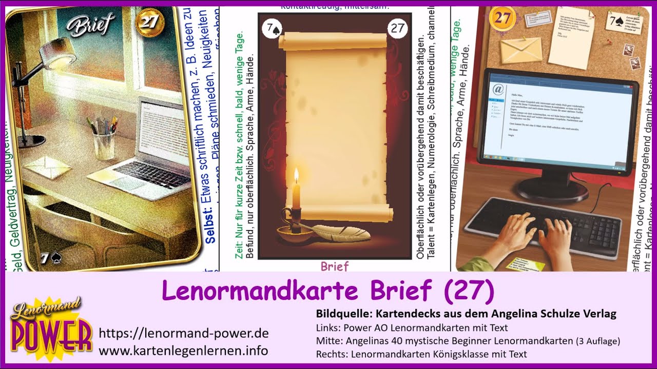 Lenormandkarte Brief Deutungen und Orakelfrage für dich
