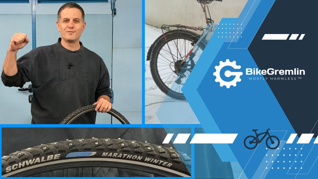 Snow & ice winter (studded) bicycle tyres (Schwalbe Marathon Winter)