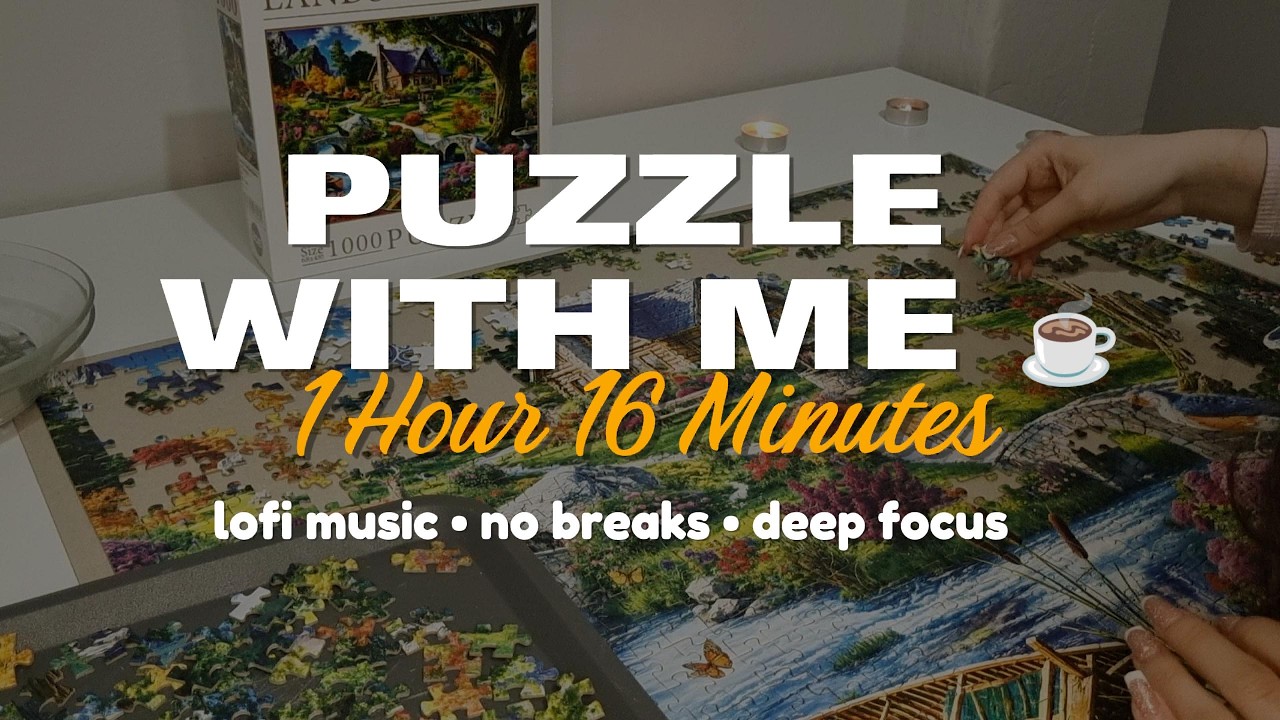 1 Hour puzzle/study with me | lofi music • no breaks • deep focus