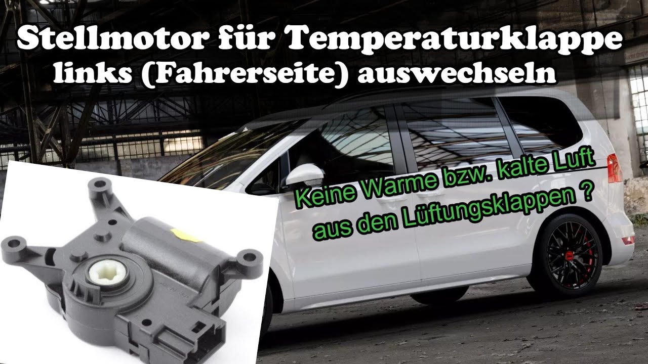 Stellmotor Temperaturklappe links auswechseln VW Sharan 7N2 (Actuator Temperature Flap Change Left)