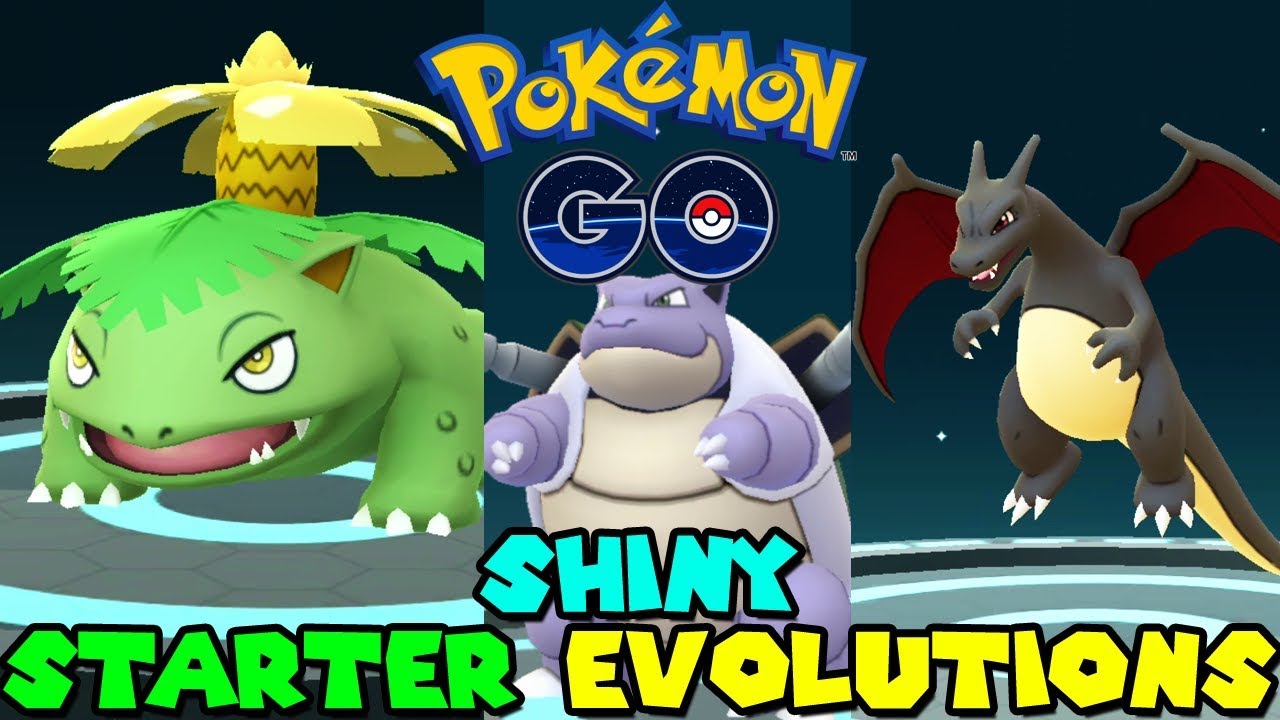 ALL GEN 1 SHINY STARTER POKEMON EVOLUTIONS IN POKEMON GO
