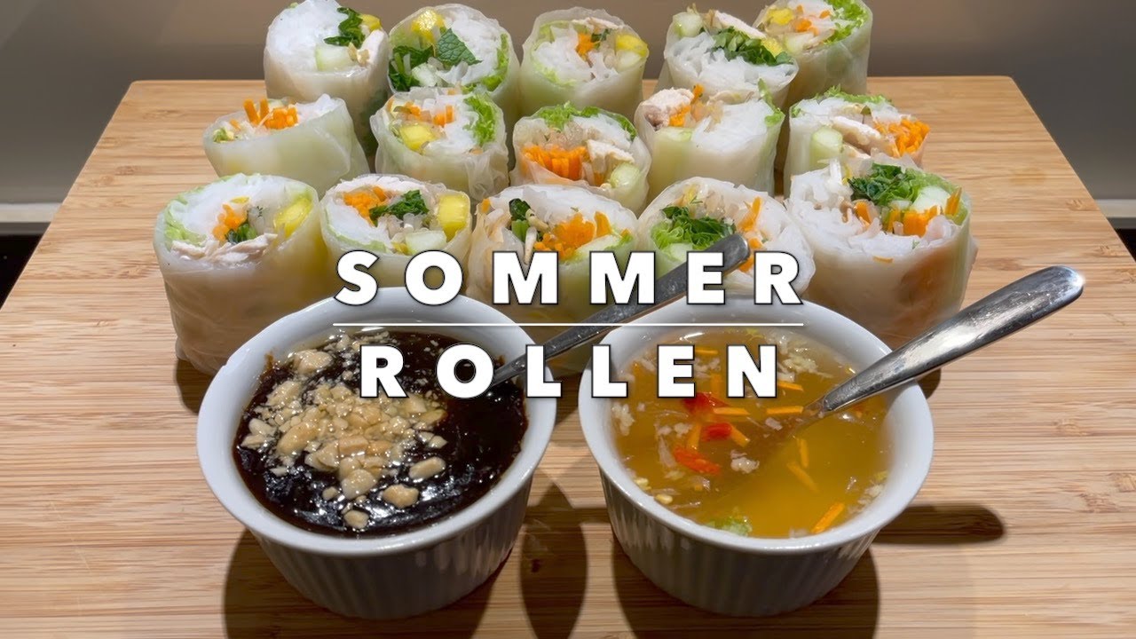 Vietnamesische Sommerrollen und 2 Dips - Vietnamese summer rolls and 2 dips