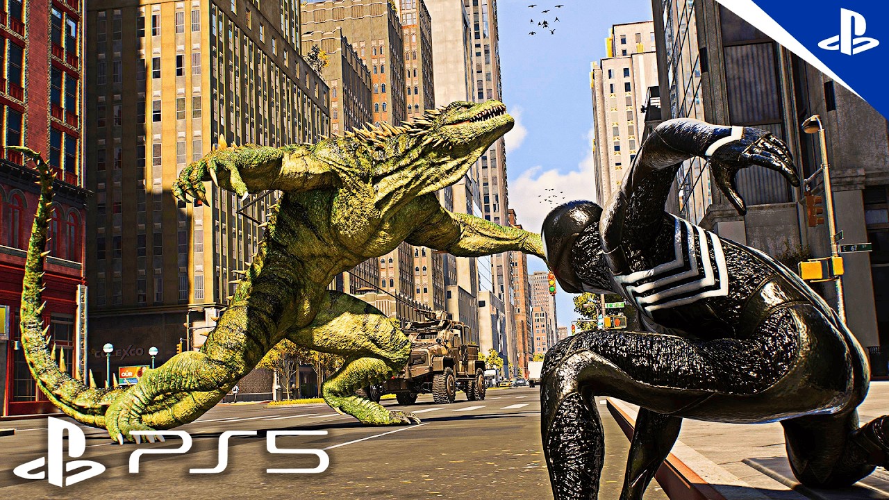 (PS5) Spider-Man 2 &mdash; VENOM VS LIZARD! Guerra de Monstros em Nova York [4K HDR 60FPS]