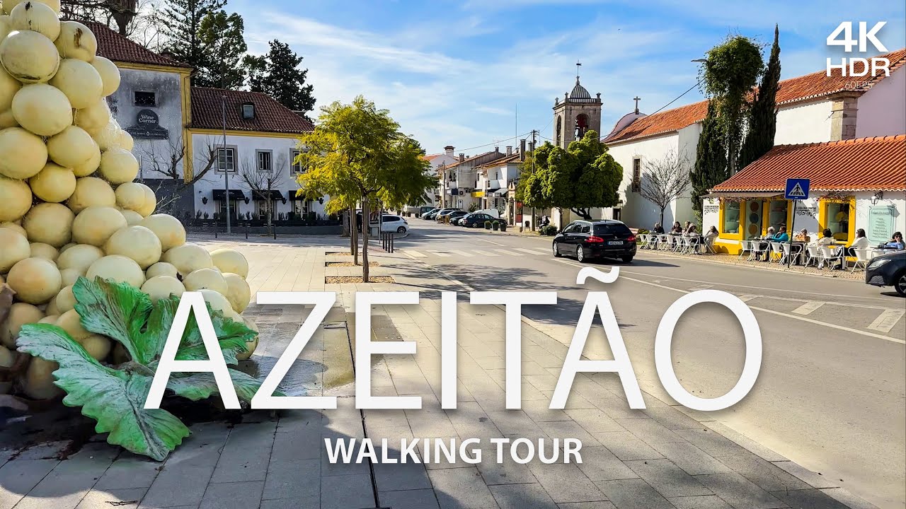Walking Tour 4K 🇵🇹 - Wine Village Azeitão, Portugal