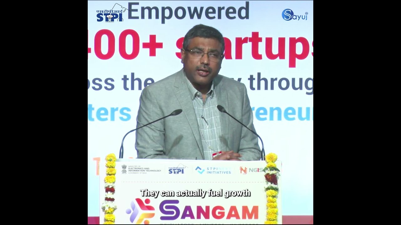 Shri S. Krishnan, Secretary, MeitY, in his insightful address at STPI SANGAM event  #stpi #startup