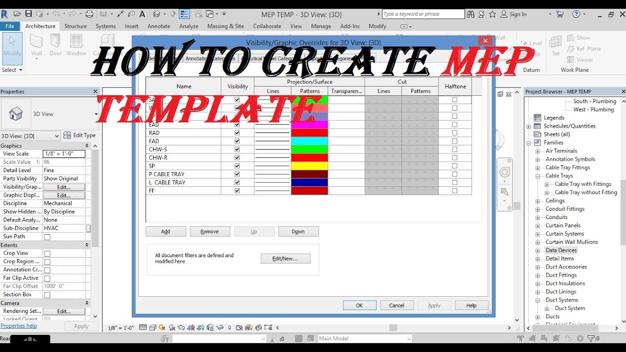 HOW  TO CREATE  MEP  TEMPLATE
