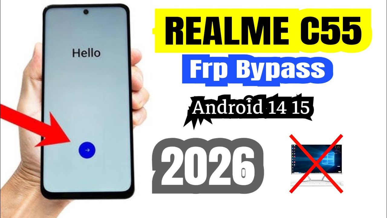 Hou To Frp Bypass Realme C55 (Rmx3752) Android 14, 15 2026 Hou To Frp Realme C55 Without Pc 