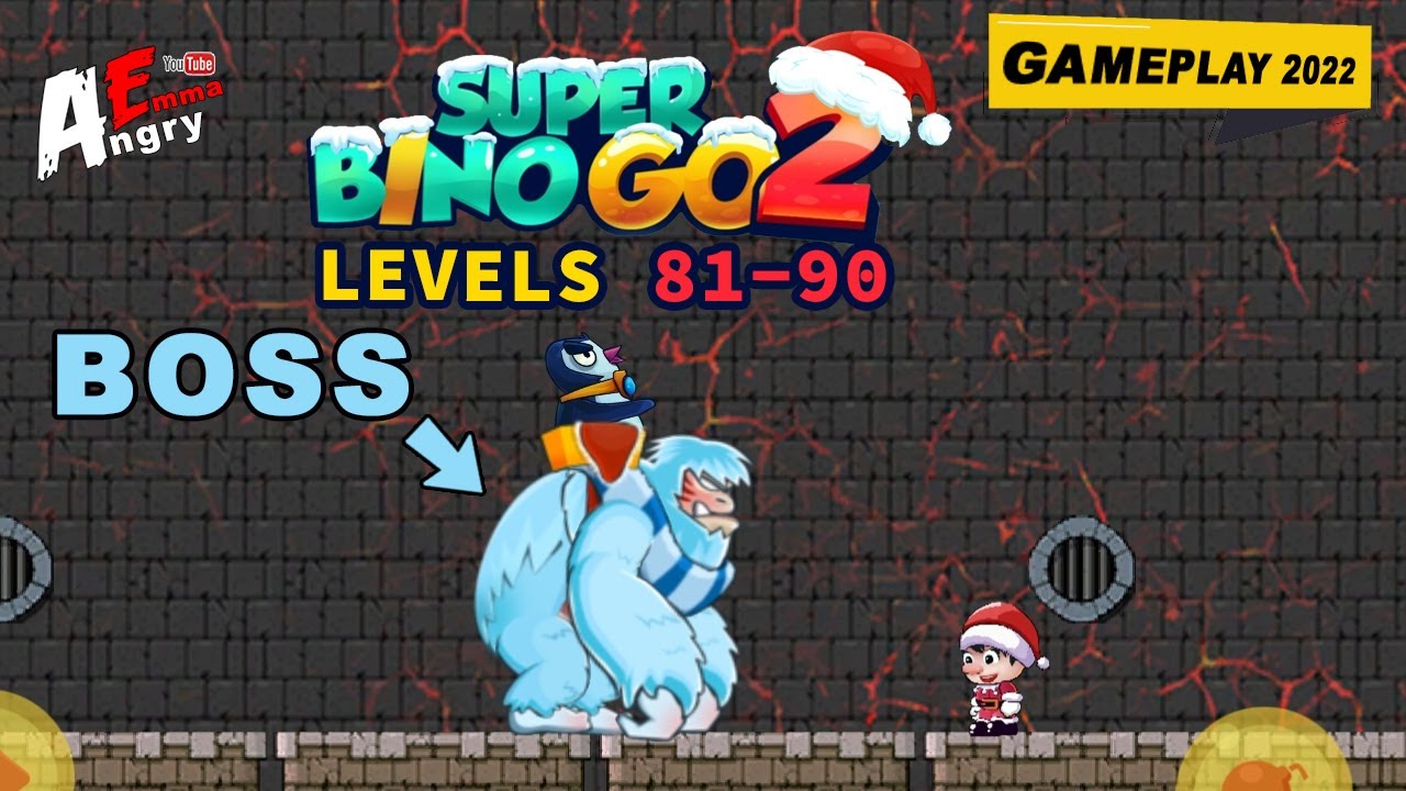 Super Bino Go 2 - Levels 81-90 + BOSS / Gameplay Walkthrough (Android Game)