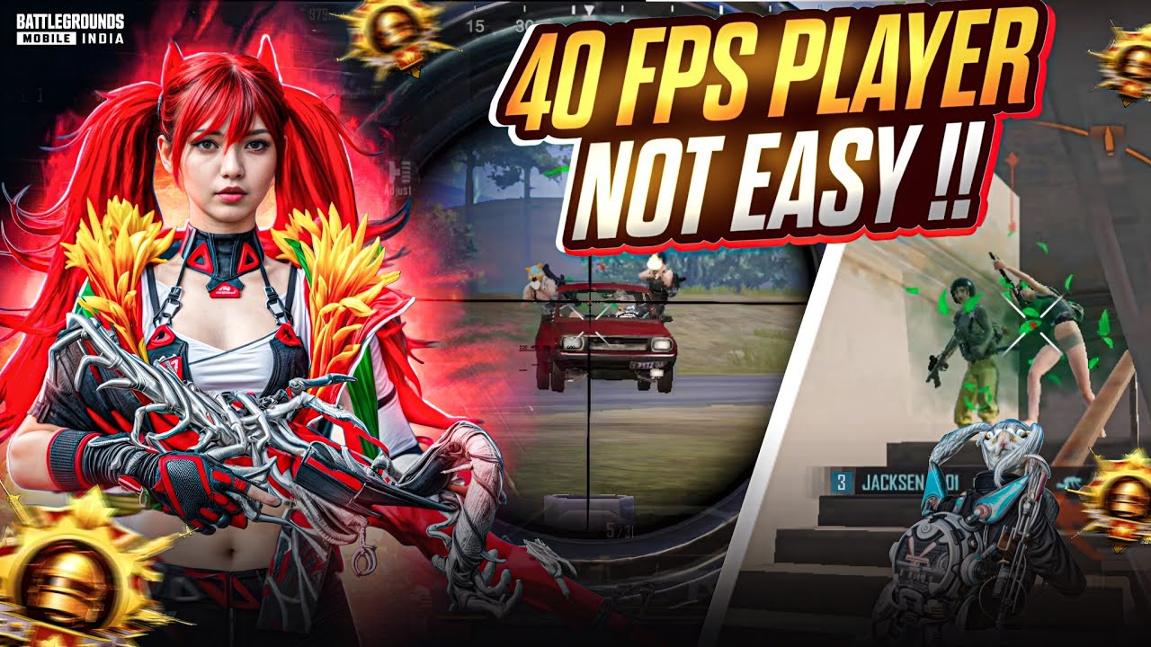 40 Fps Player Not Easy 👽| 1 v 4 Intense Clutches | BGMI 