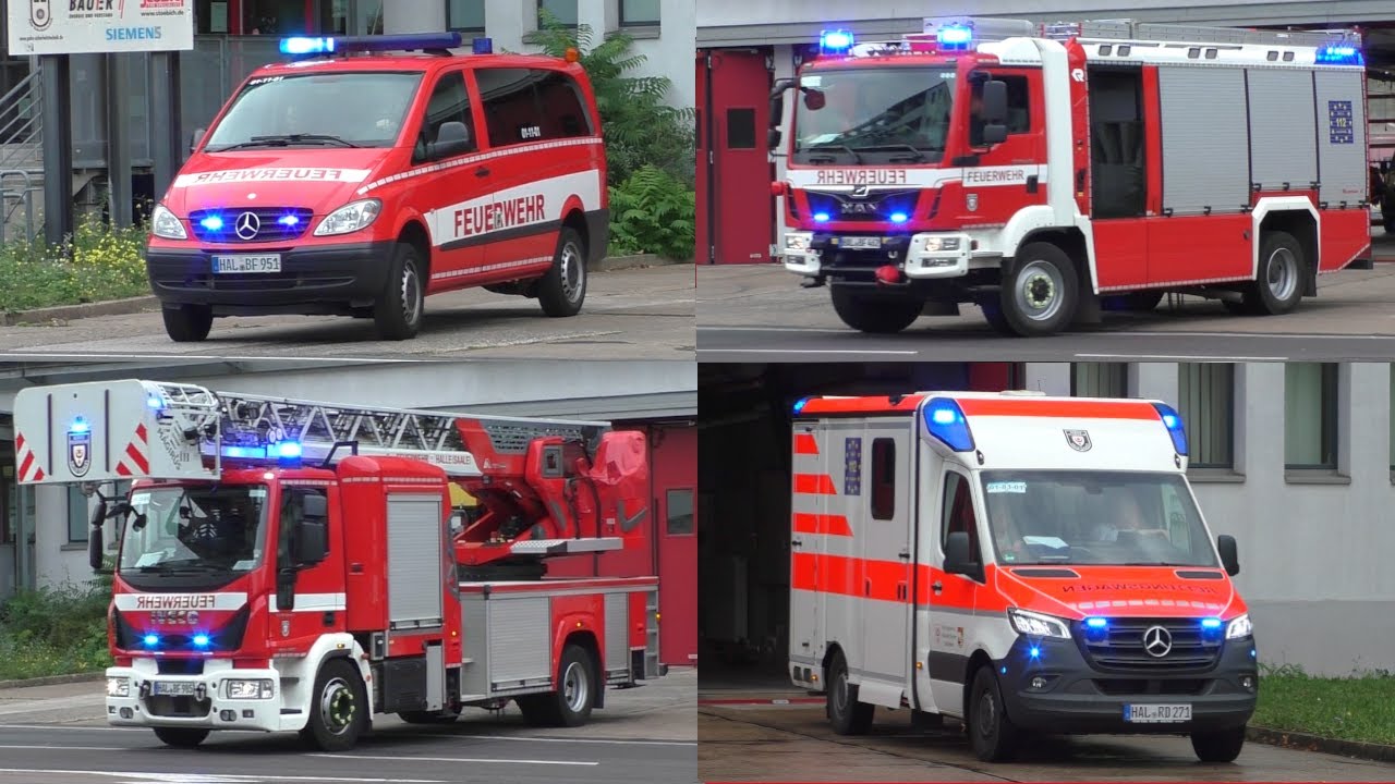 Die Retter von Ha-Neu ► Mehrere Alarme für FW & RD (BF + DRK) - Feuerwehr Halle (Saale) - Hauptwache