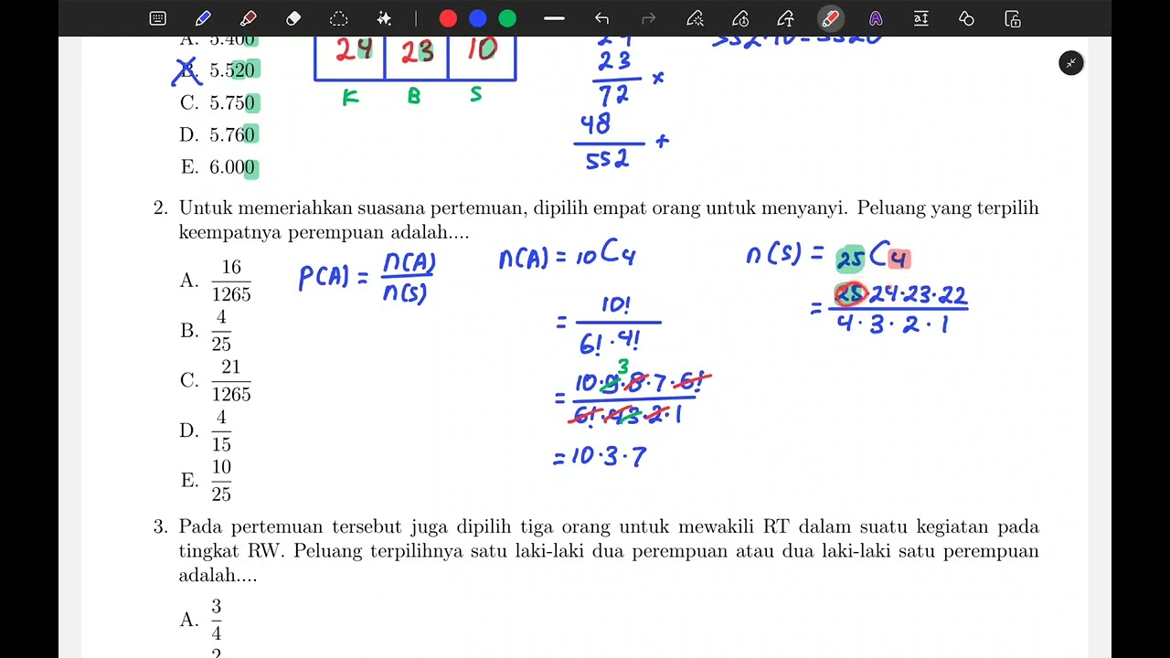 Bocoran Asli Soal UTBK SNBT 2025 Penalaran Matematika | Soal Peluang Pada Pemilihan Pengurus RT IX