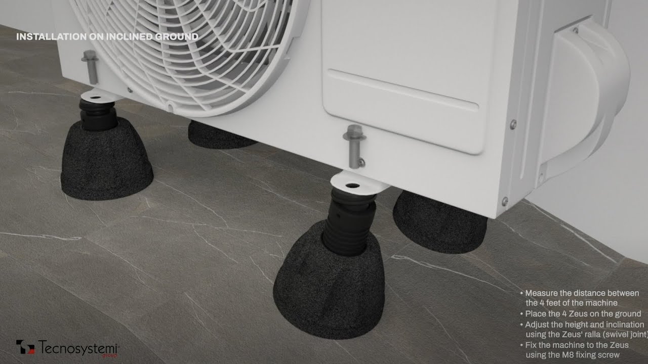 ZEUS, anti-vibration foot for air-conditioning units - Installation and functionalities