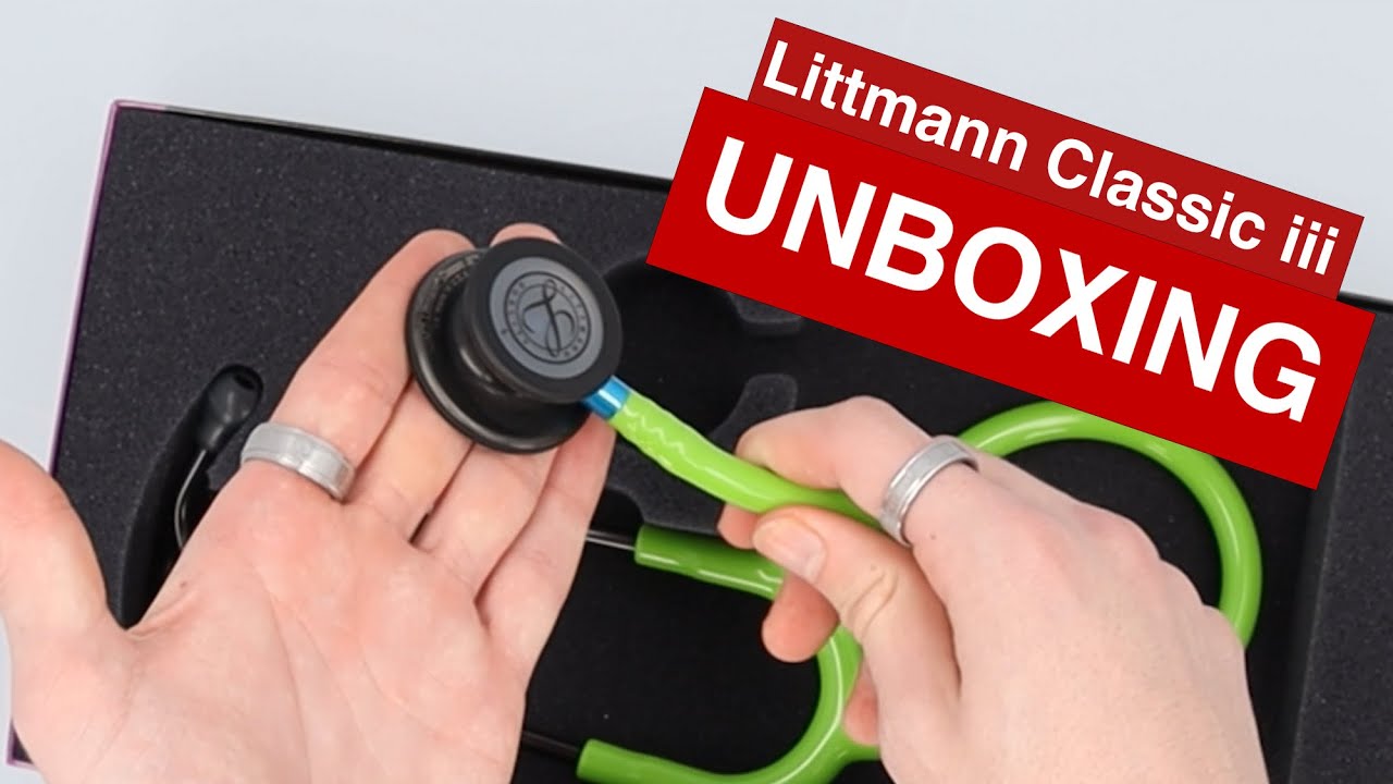Littmann Classic III Monitoring Stethoscope: Smoke & Lime Green - Blue Stem 5875 Unboxing