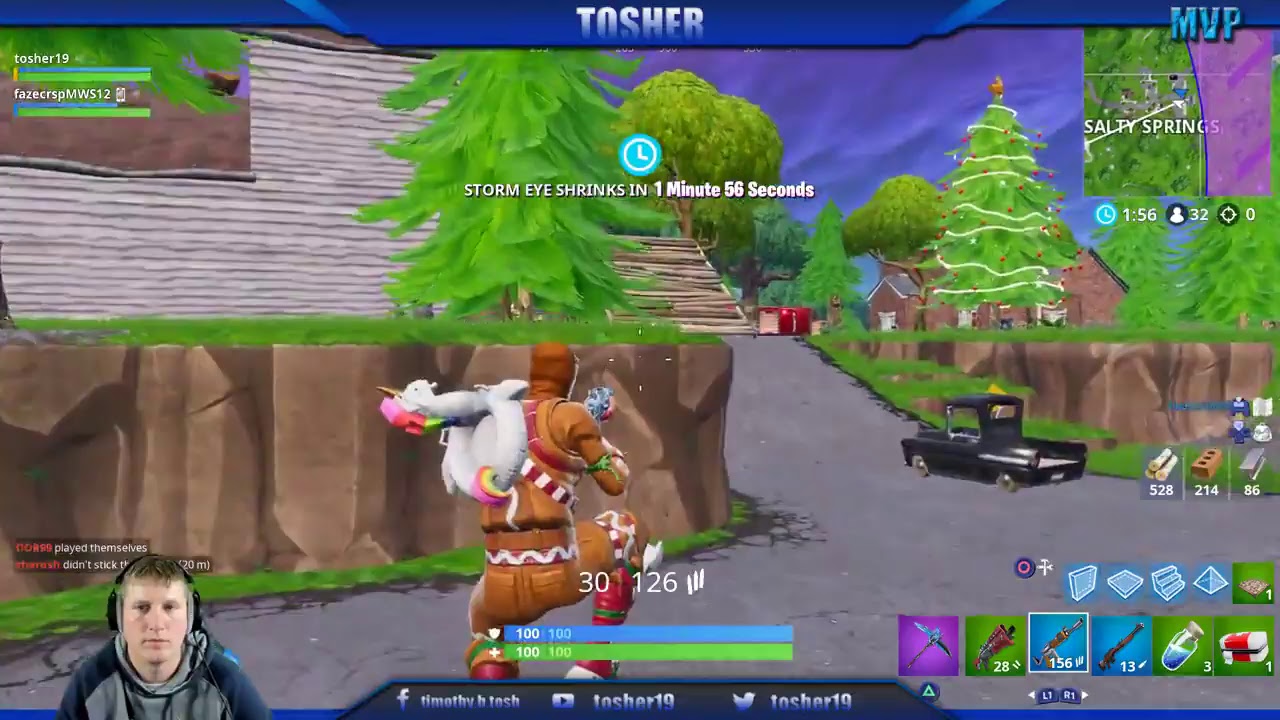 Tosher.0 playing Fortnite Ninja Style
